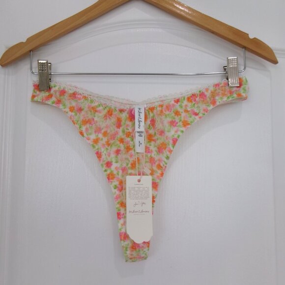 New For Love and Lemons 2 Piece Lounge Set Crop Top Thong Panties Floral M - Picture 6 of 12
